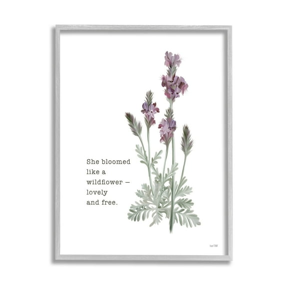 Stupell Industries She Bloomed like a Wildflower Motivational Phrase Minimal, 11 x 14, Design by House Fenway