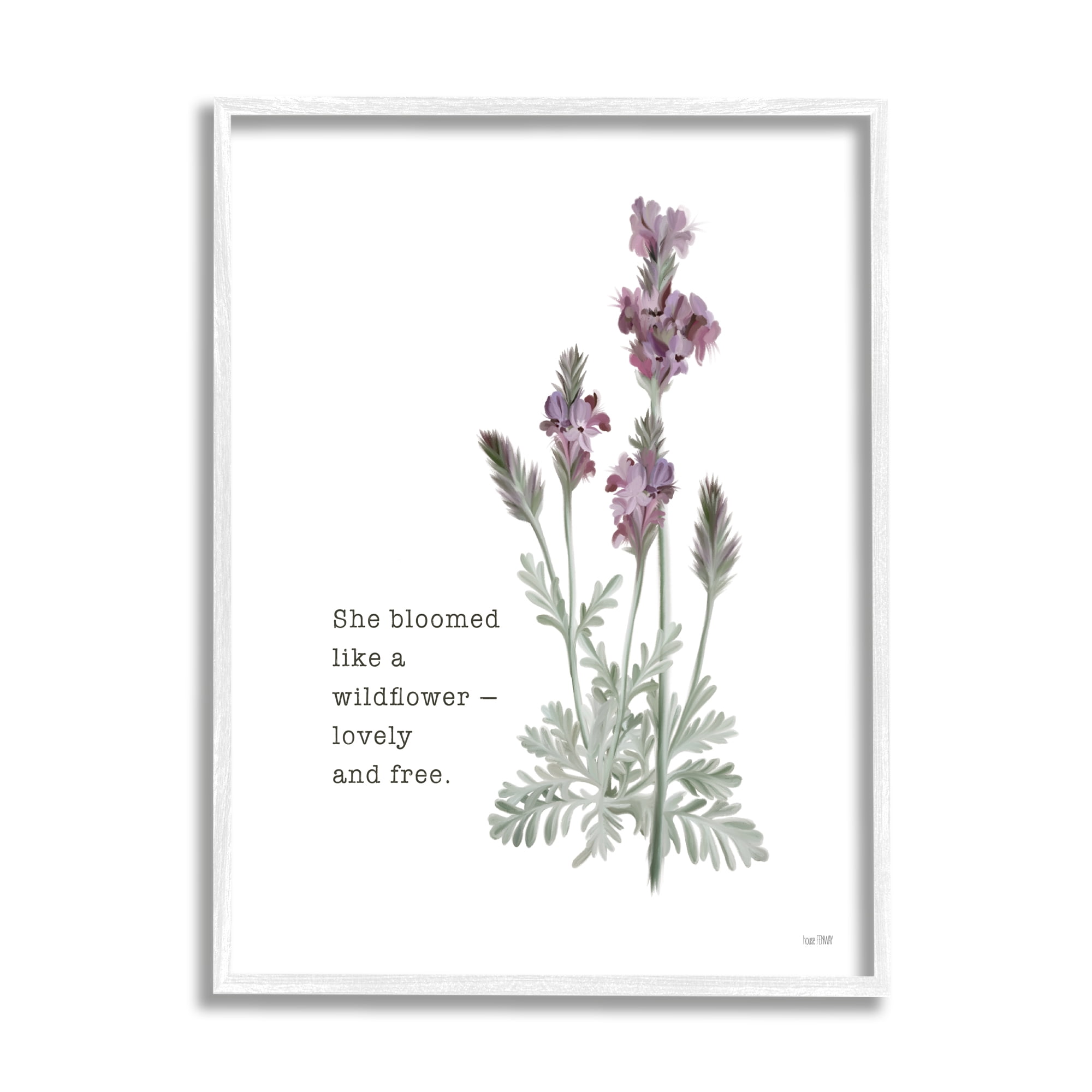 Stupell Industries She Bloomed like a Wildflower Motivational Phrase Minimal, 24 x 30, Design by House Fenway