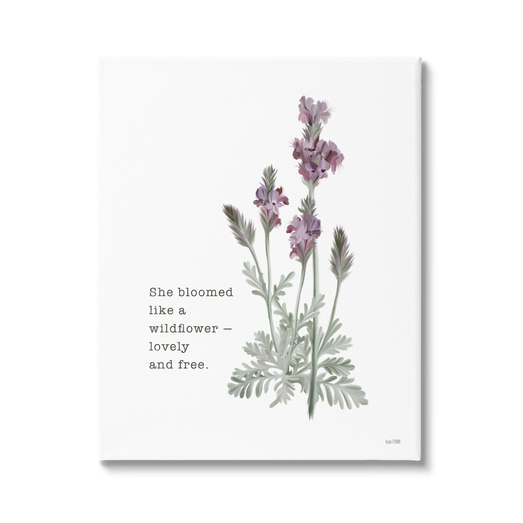 Stupell Industries She Bloomed like a Wildflower Motivational Phrase Minimal, 36 x 48, Design by House Fenway
