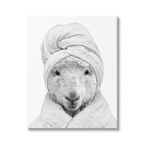 Stupell Industries Sheep Bathroom Robe Funny Animal Animals & Insects Painting Gallery Wrapped Canvas Print Wall Art