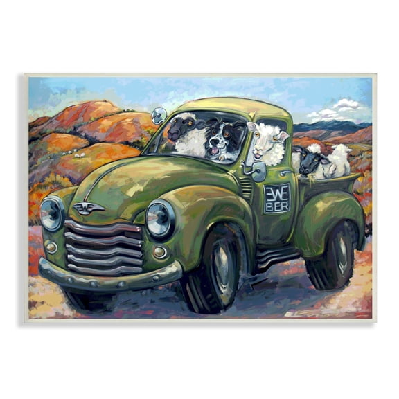 Stupell Industries Sheep Dog Funny Ewe-beer Pun Southwestern Country Scene, 19 x 13, Design by CR Townsend