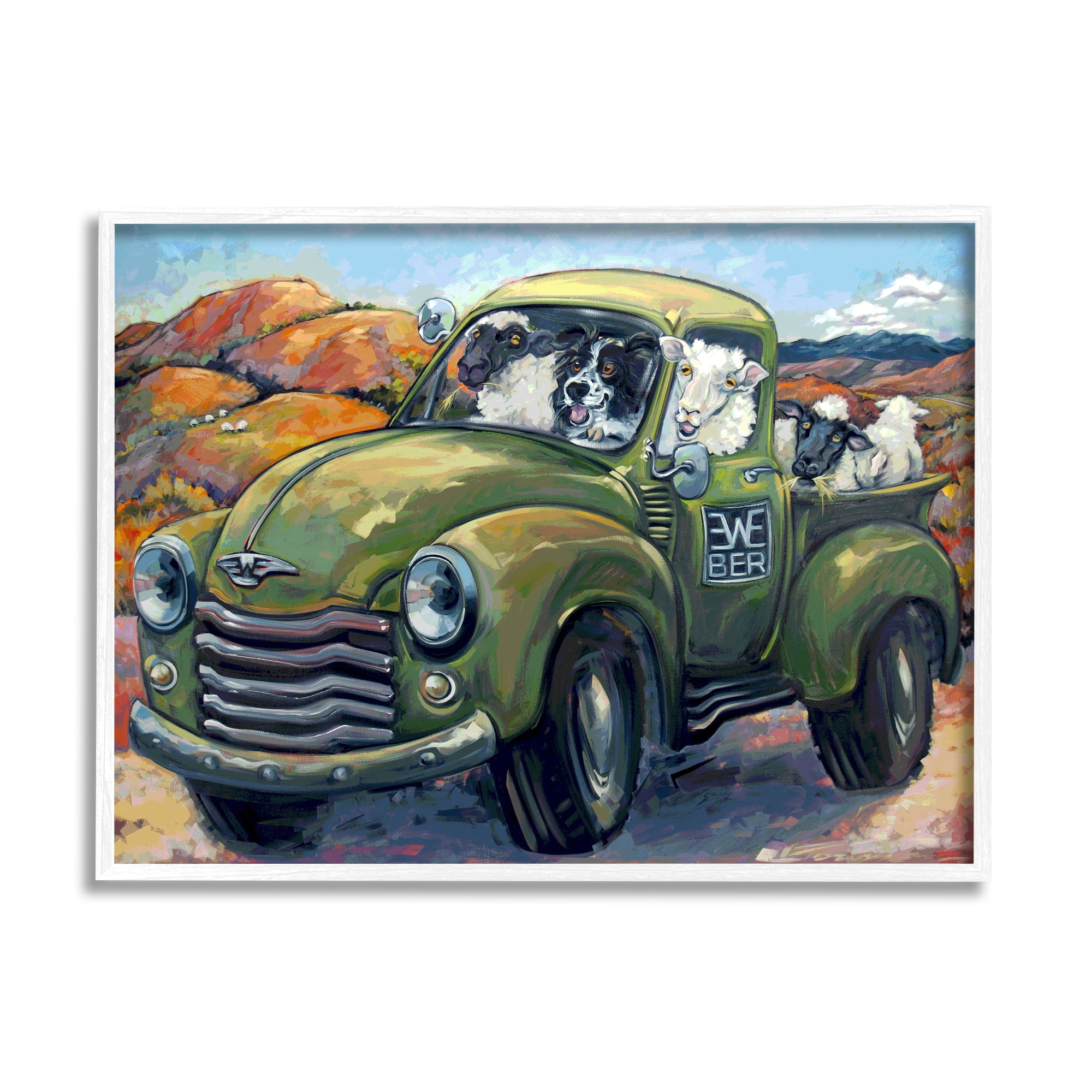 Stupell Industries Sheep Dog Funny Ewe-beer Pun Southwestern Country Scene, 30 x 24, Design by CR Townsend