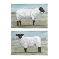 Stupell Industries Sheep Duo in Pasture Animals & Insects Painting Unframed Art Print Wall Art, 15 x 10, Set of 2
