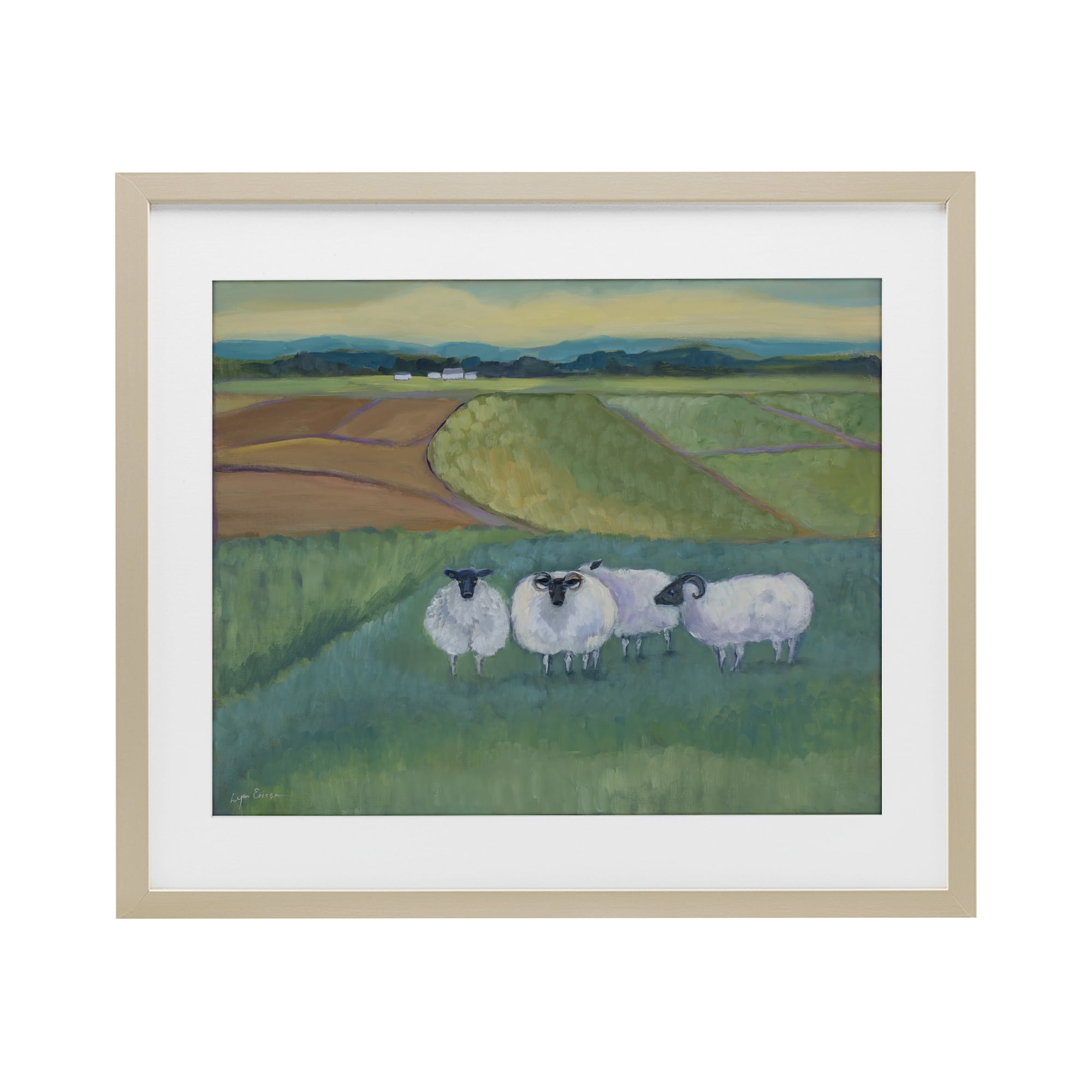 Stupell Industries Sheep Herd Meetup Birch Framed Print Under Glass, design by Lynn Ericson Fine Art