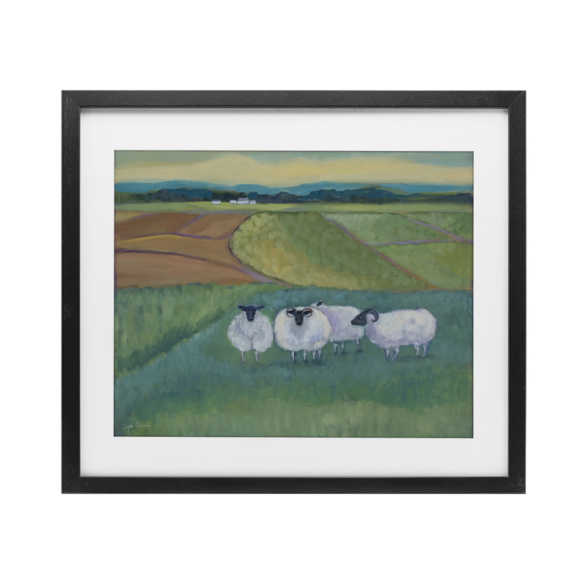 Stupell Industries Sheep Herd Meetup Black Framed Print Under Glass, design by Lynn Ericson Fine Art
