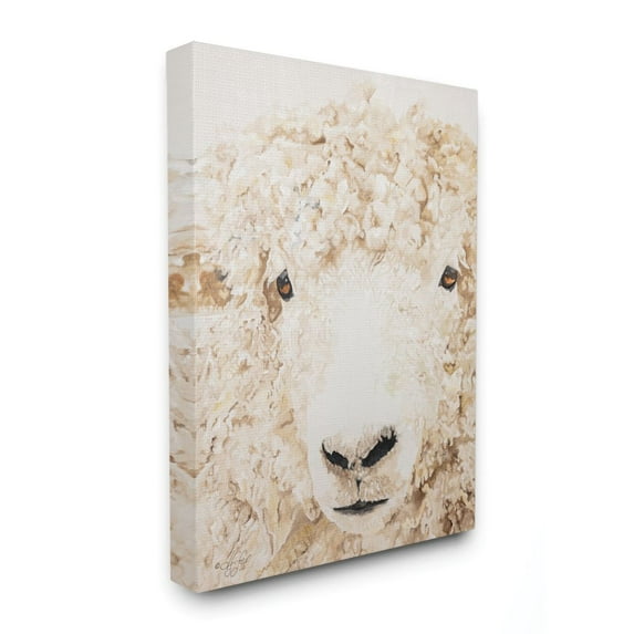 Stupell Industries Sheep Portrait Farm Animal Painting Canvas Wall Art by Diana Fifer, 30" x 40", Canvas