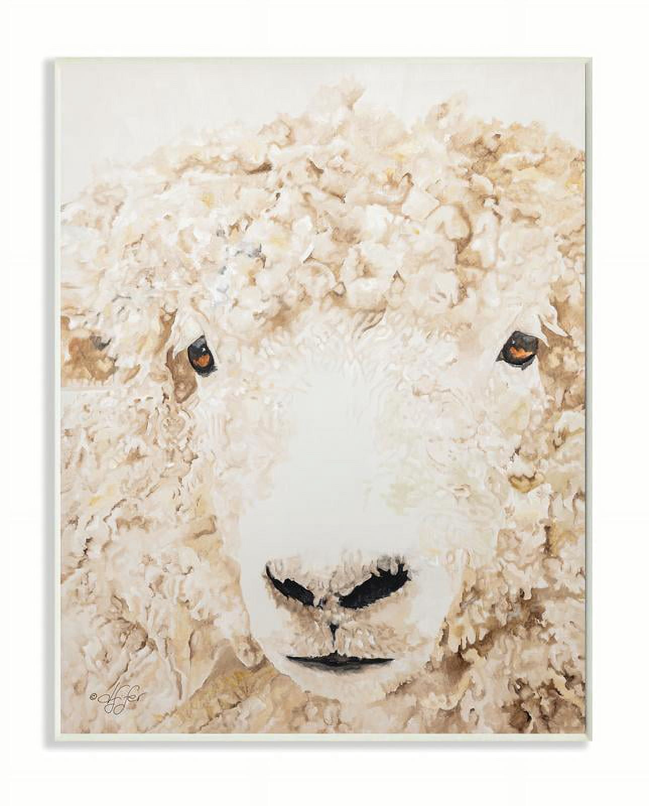 Stupell Industries Sheep Portrait Farm Animal Painting Unframed Art Print Wall Art, 10x15, by Diana Fifer