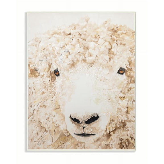 Stupell Industries Sheep Portrait Farm Animal Painting Unframed Art Print Wall Art, 10x15, by Diana Fifer
