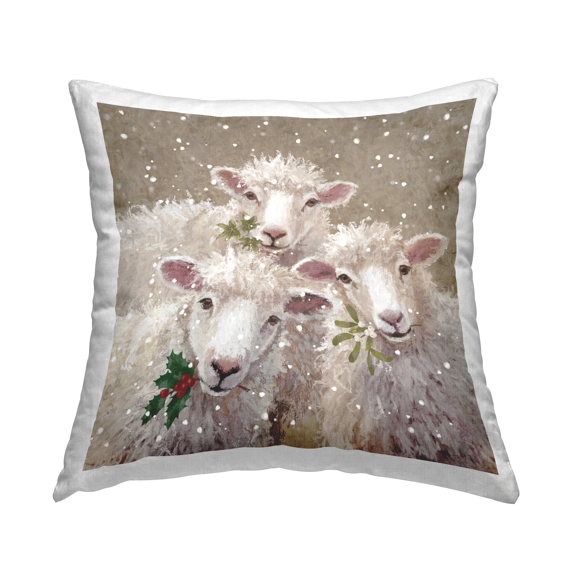 Stupell Industries Sheep Trio Winter Snowfall Printed Throw Pillow Design by Pip Wilson