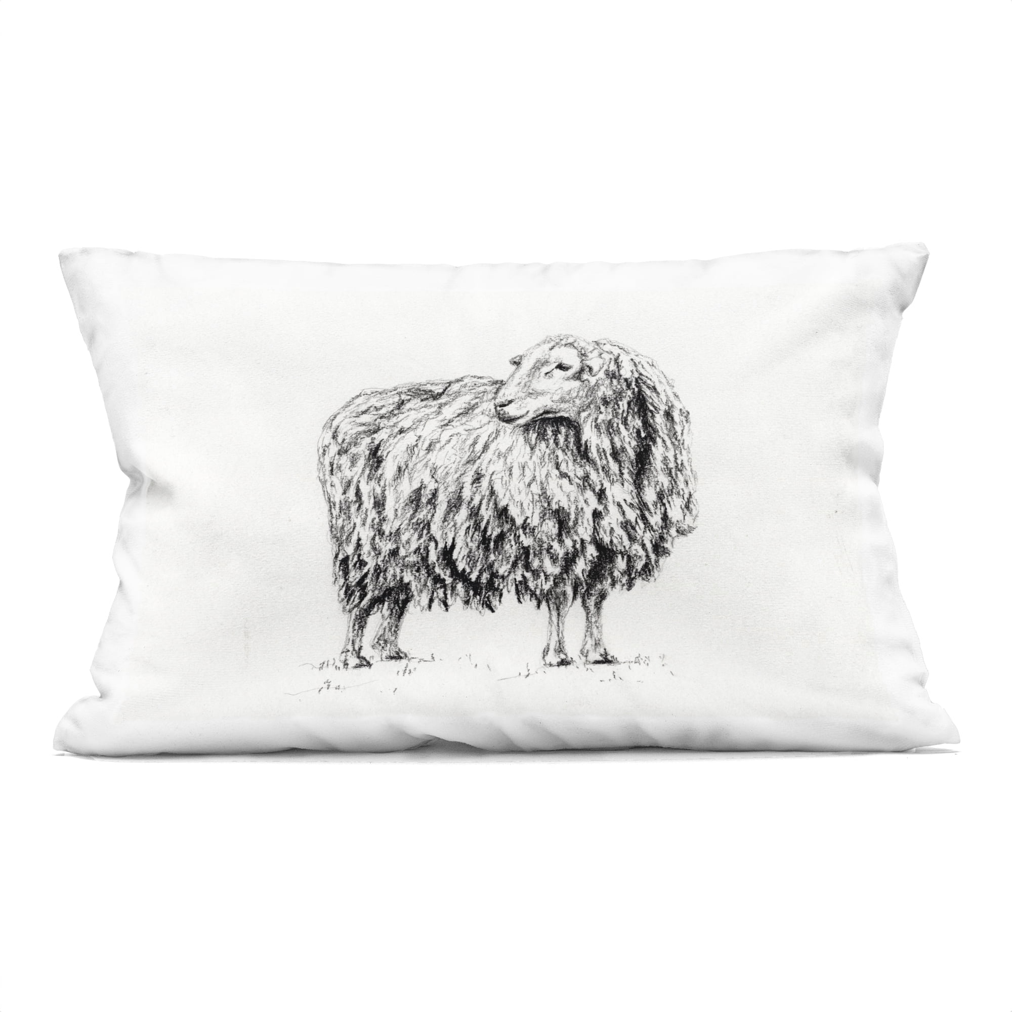 Stupell Industries Sheep in Charcoal Decorative Printed Throw Pillow, design by Leah Noel Art