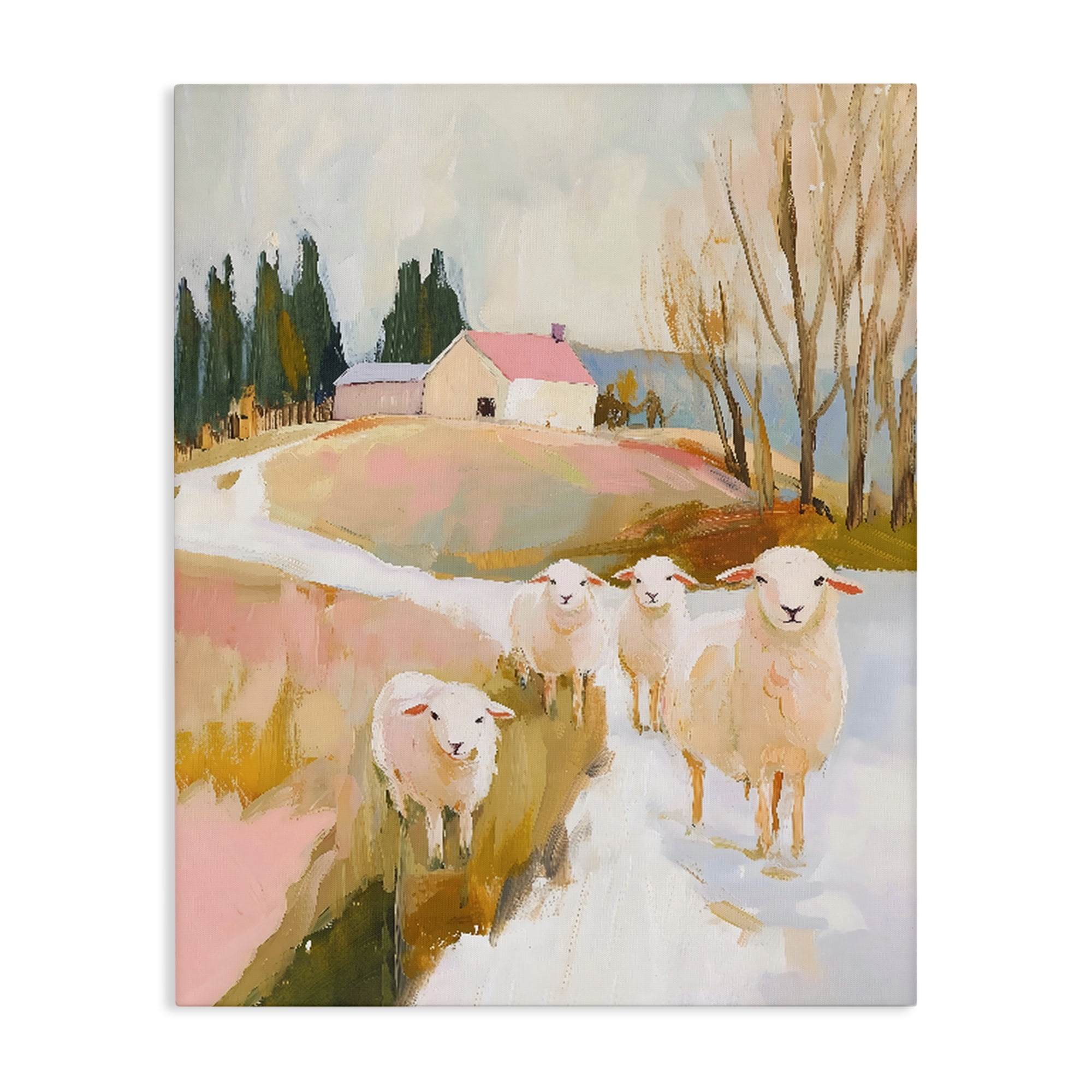 Stupell Industries Sheep on the Roadside Pasture Canvas Wall Art, design by The Prints Vibe