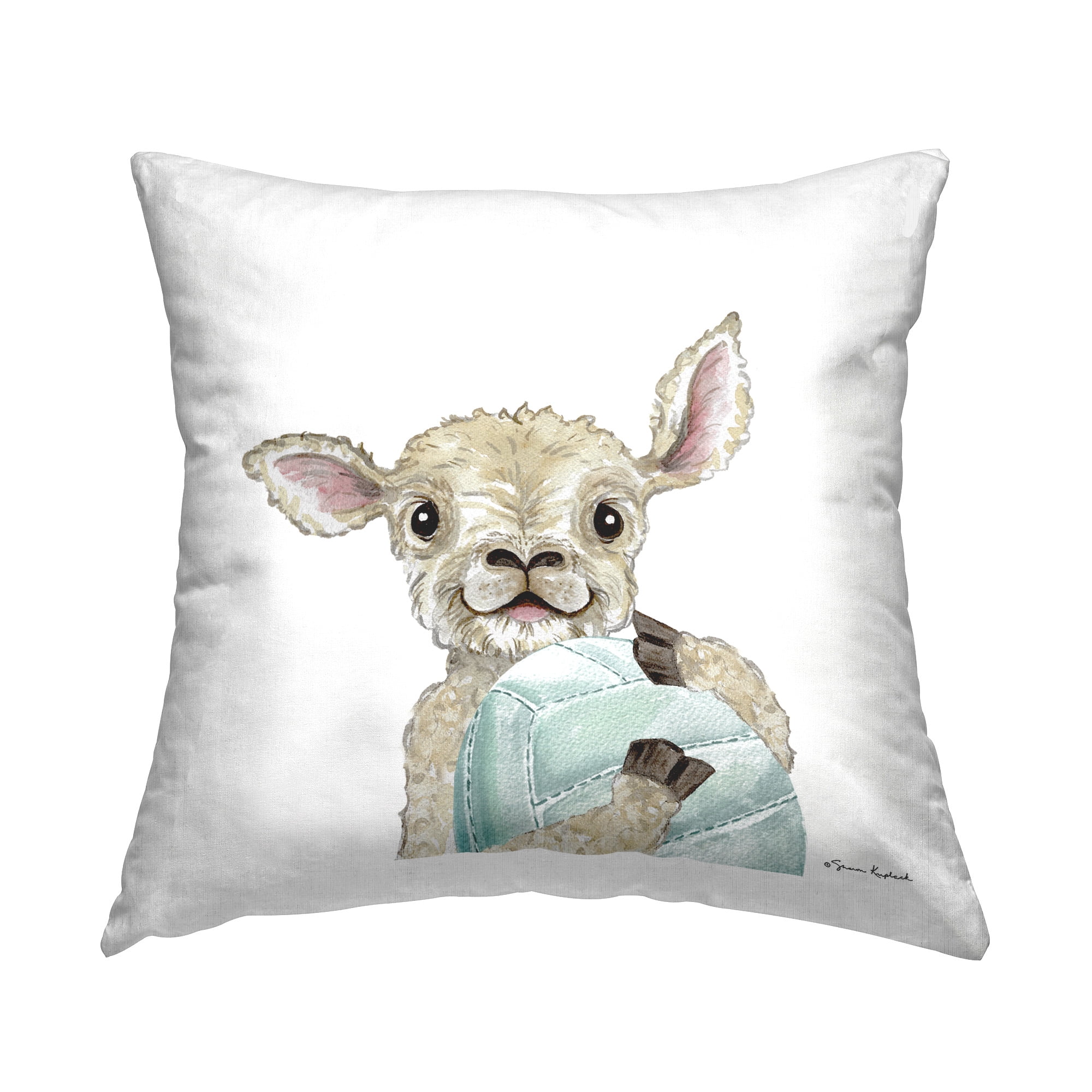 Stupell Industries Sheep with Volleyball Decorative Printed Throw Pillow Design by Sharon Kuplack