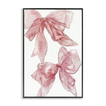 Stupell Industries Sheer Pastel Pink Bows Fashion Painting Black Framed Art Print Wall Art, 12 x 18