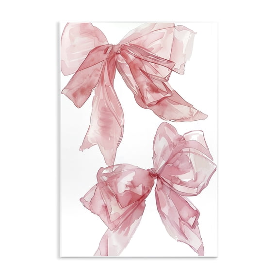 Stupell Industries Sheer Pastel Pink Bows Fashion Painting Unframed Art Print Wall Art, 13 x 19