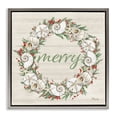 thumbnail image 1 of Stupell Industries Shells & Festive Holly Holiday Painting Gray Floater Framed Canvas Art Print Wall Art, 25 x 25, 1 of 10