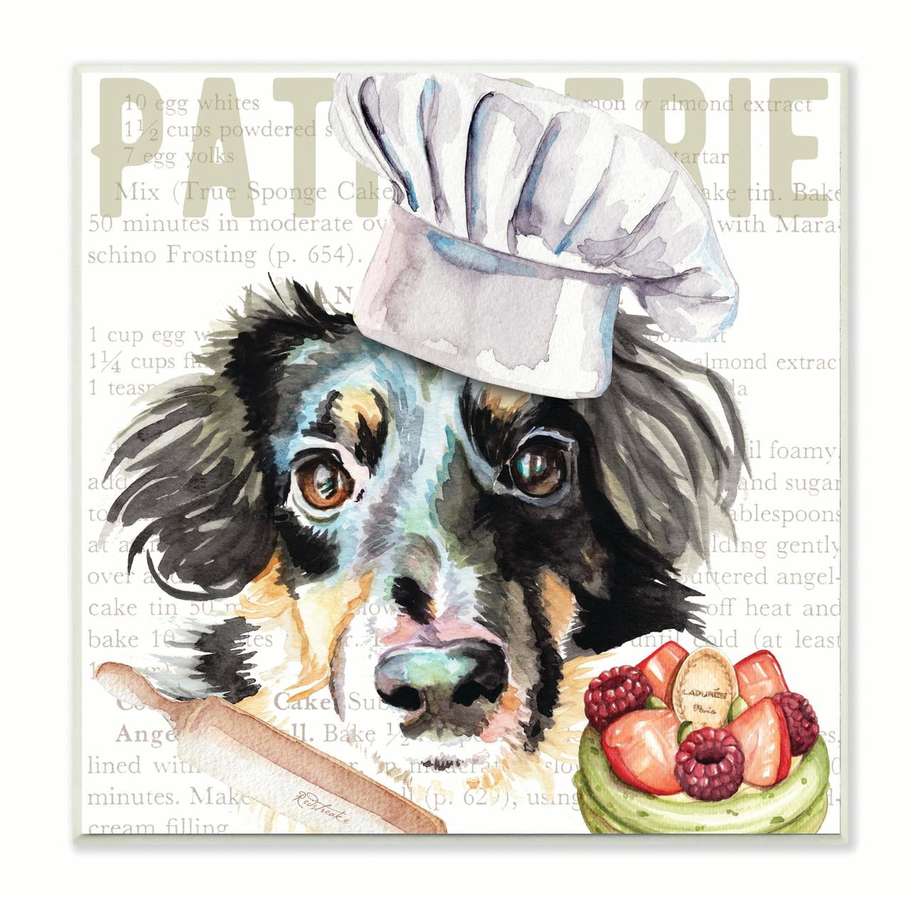 Stupell Industries Sheltie Dog Kitchen Bakery Pet Watercolor Painting Unframed Art Print Wall Art, 12x12, by Jennifer Redstreake