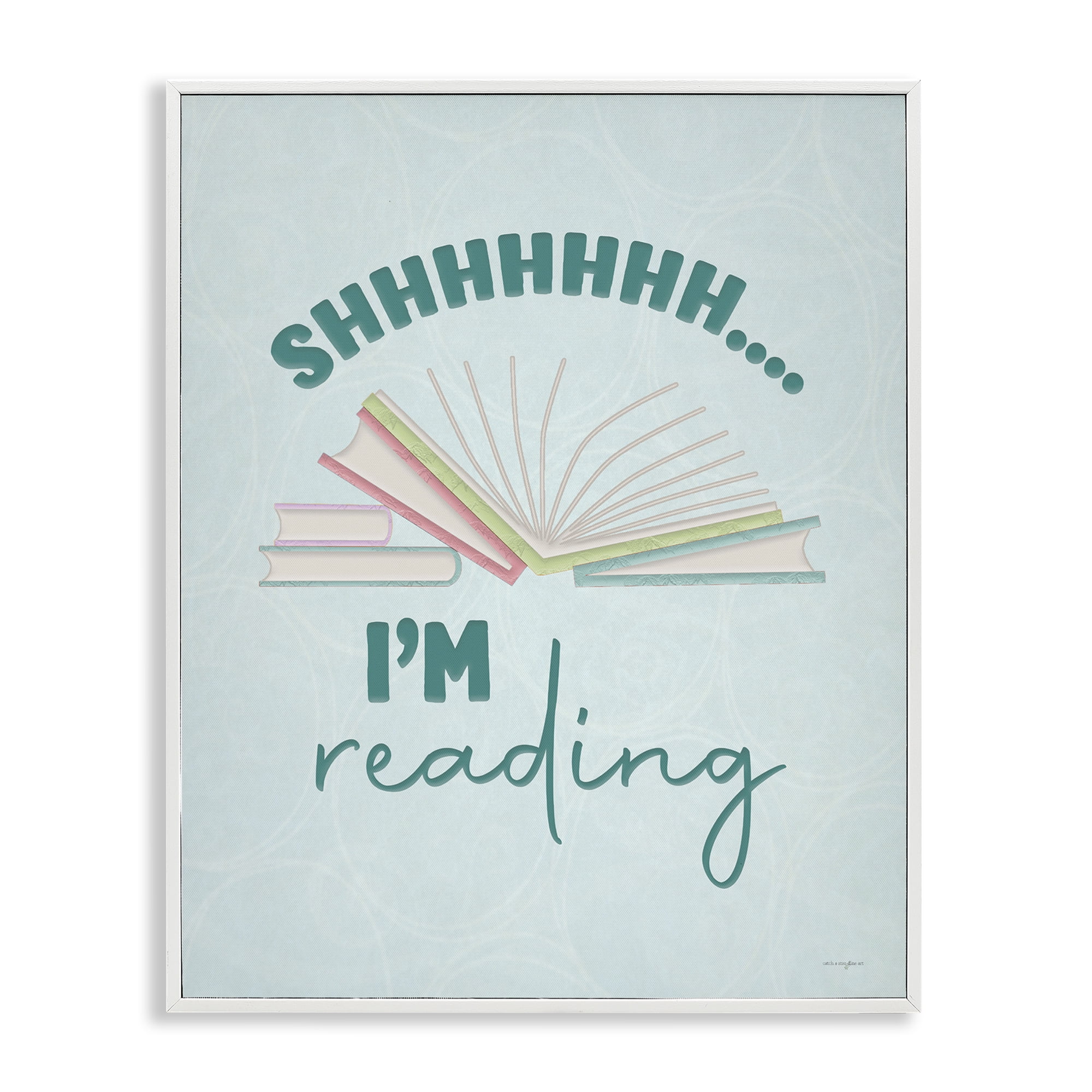 Stupell Industries Shhh I'm Reading White Framed Giclee Art, design by Seven Trees Design