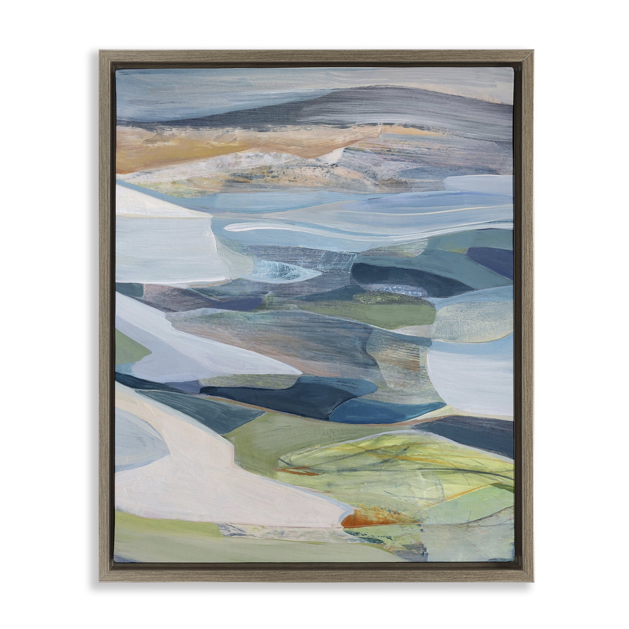 Stupell Industries Shifting Horizons Distortion Brown Framed Floater Canvas Wall Art, design by Farren Lee