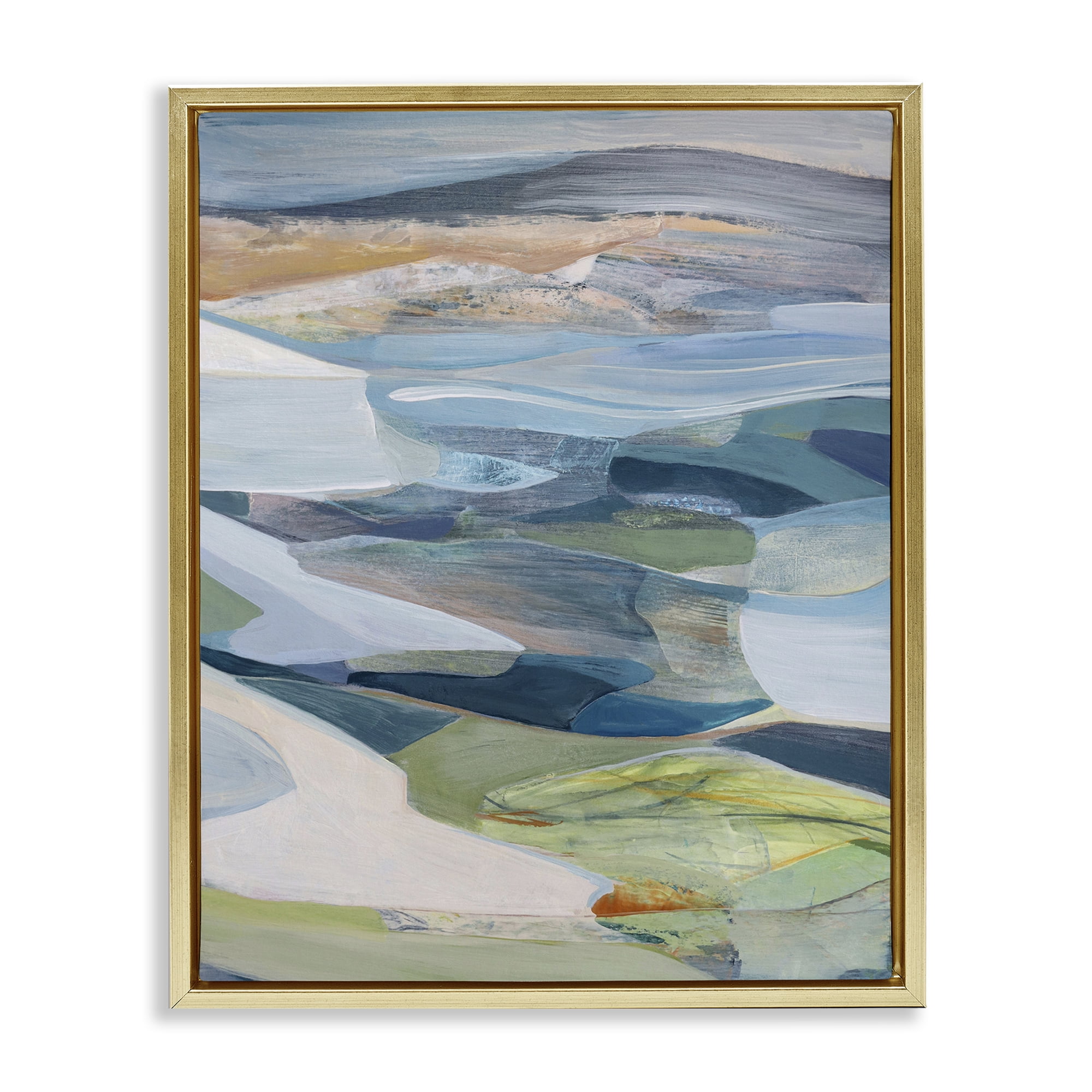 Stupell Industries Shifting Horizons Distortion Gold Framed Floater Canvas Wall Art, design by Farren Lee