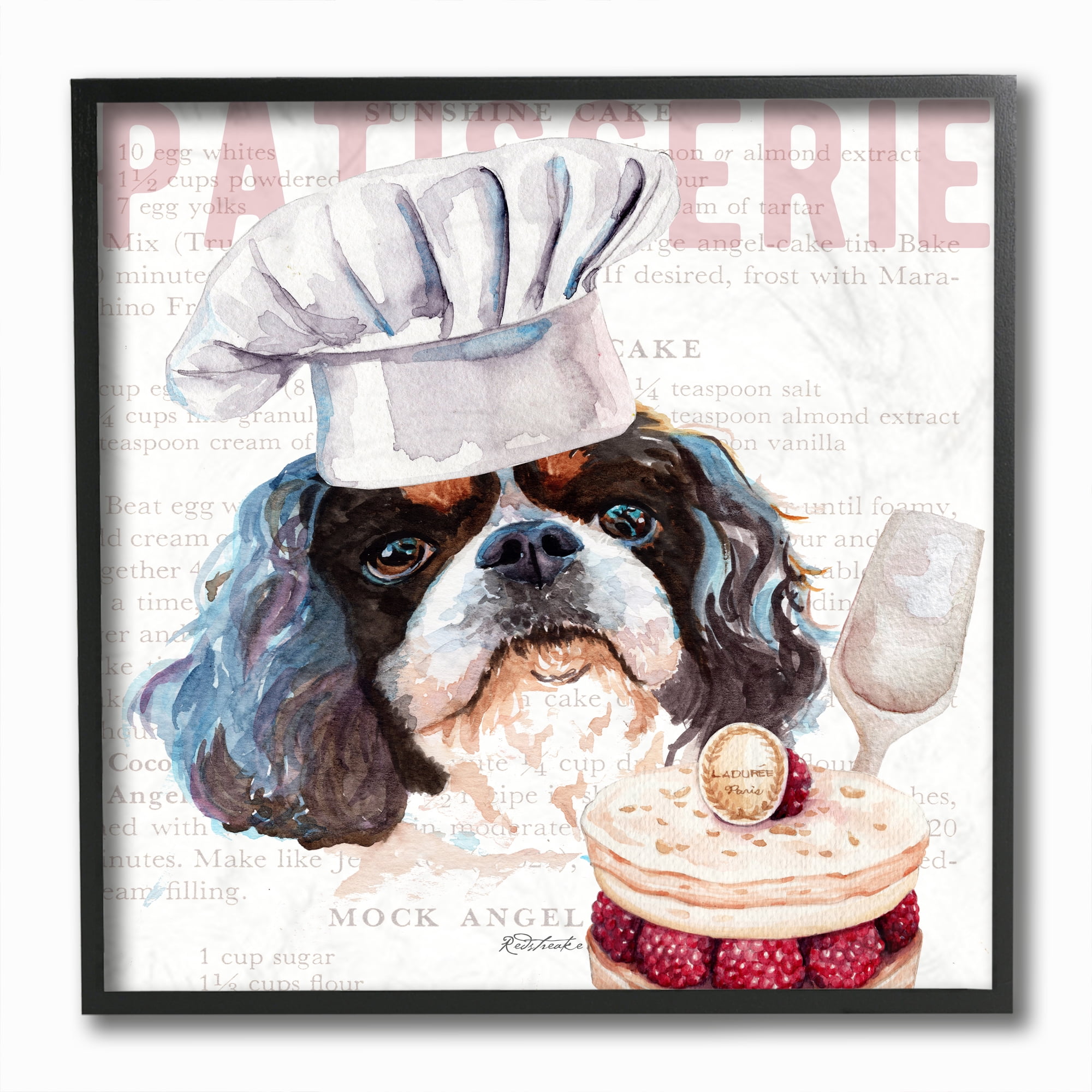 Stupell Industries Shih Tzu Dog Kitchen Bakery Pet Watercolor Painting Framed Wall Art by Jennifer Redstreake