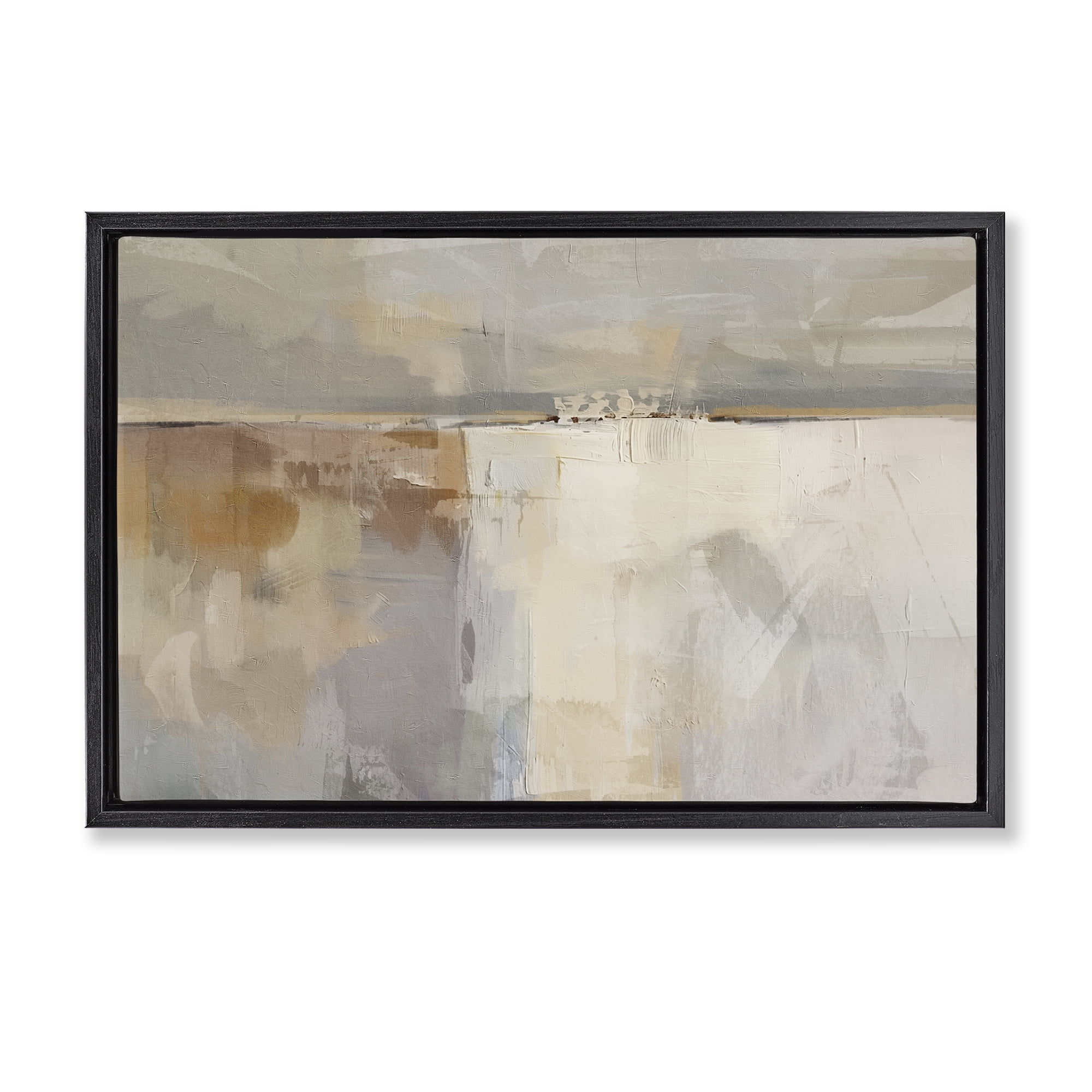 Stupell Industries Shimmering Meadow Illusion Abstract Painting Black Floater Framed Canvas Art Print Wall Art, 31 x 21