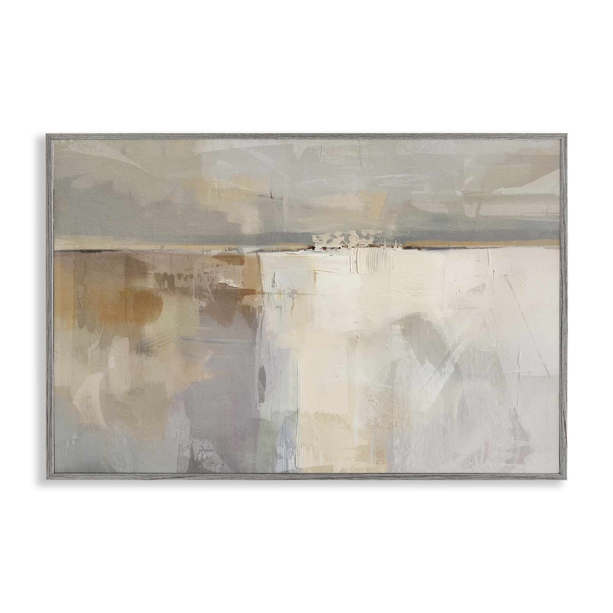 Stupell Industries Shimmering Meadow Illusion Abstract Painting Gray Framed Art Print Wall Art, 24 x 16
