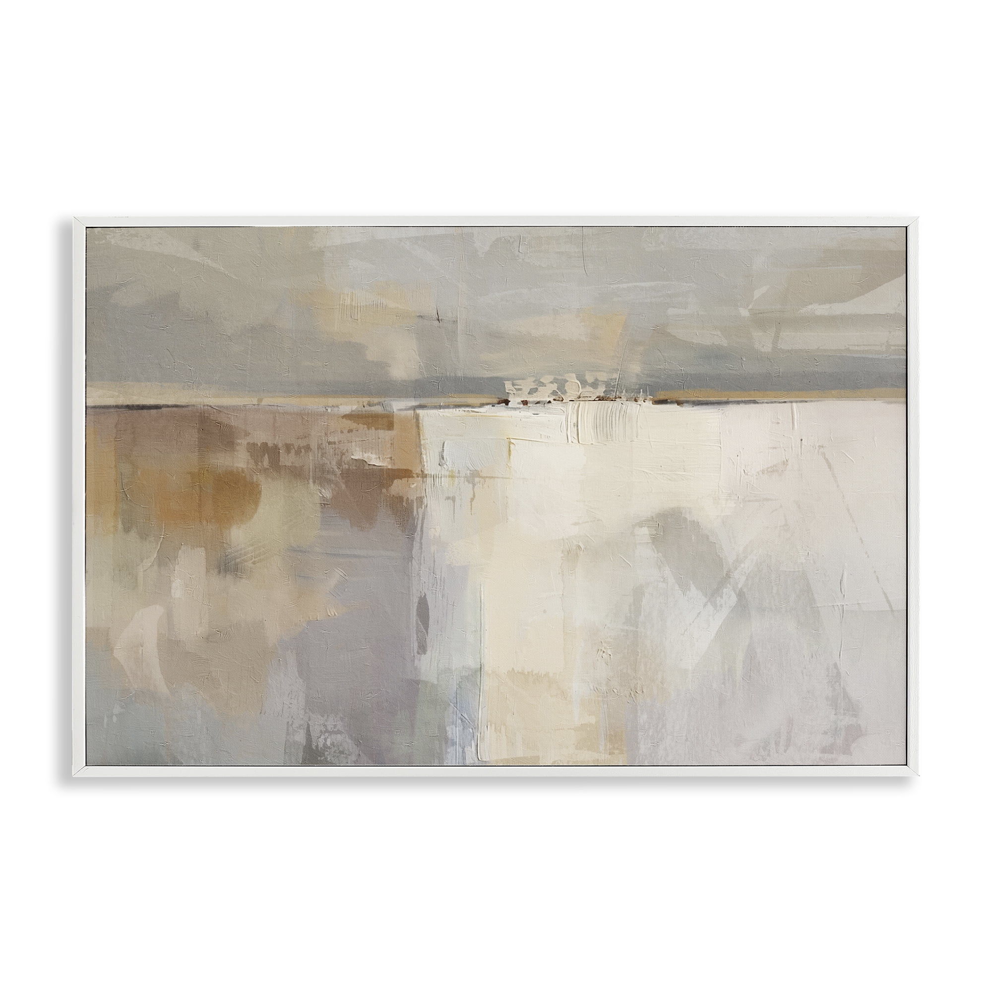 Stupell Industries Shimmering Meadow Illusion Abstract Painting White Framed Art Print Wall Art, 24 x 16