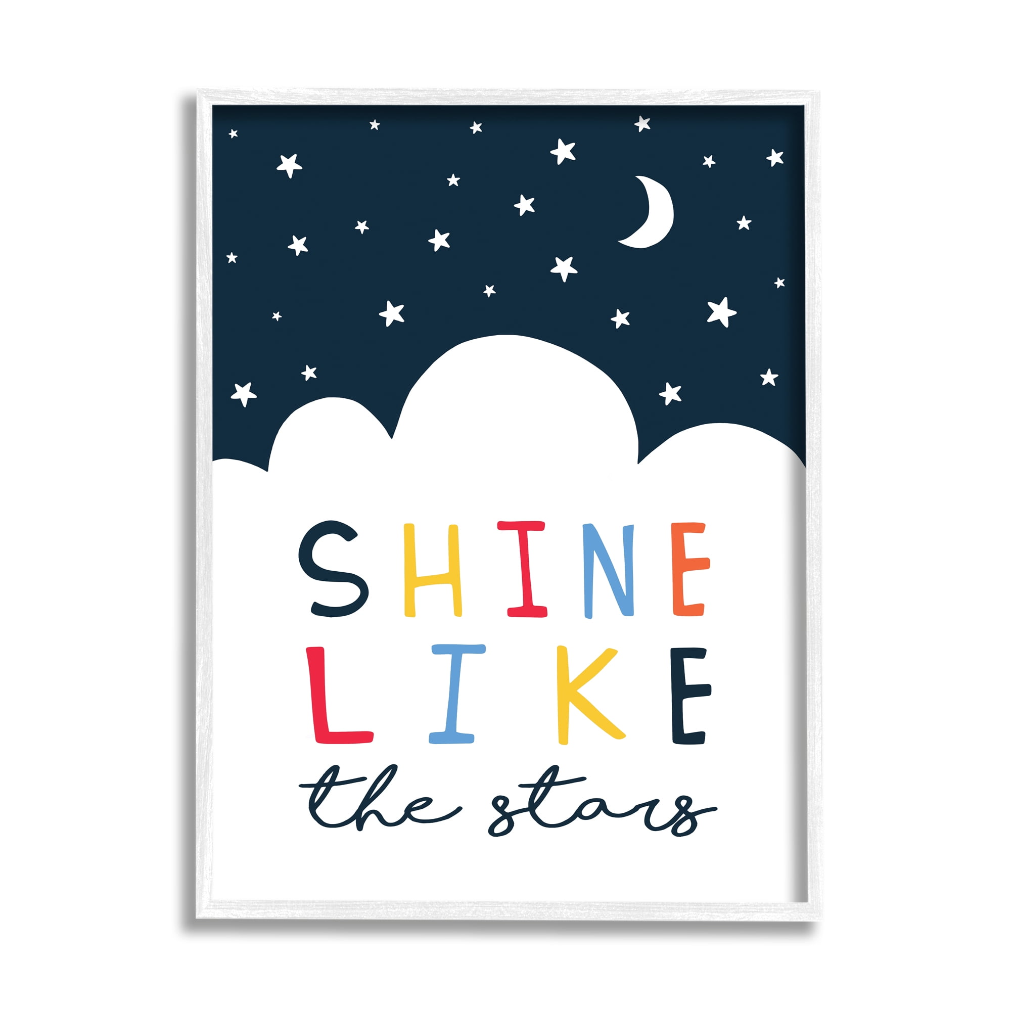 Stupell Industries Shine Like the Stars Sentiments Starry Night Clouds, 16 x 20, Designed by Elizabeth Tyndall