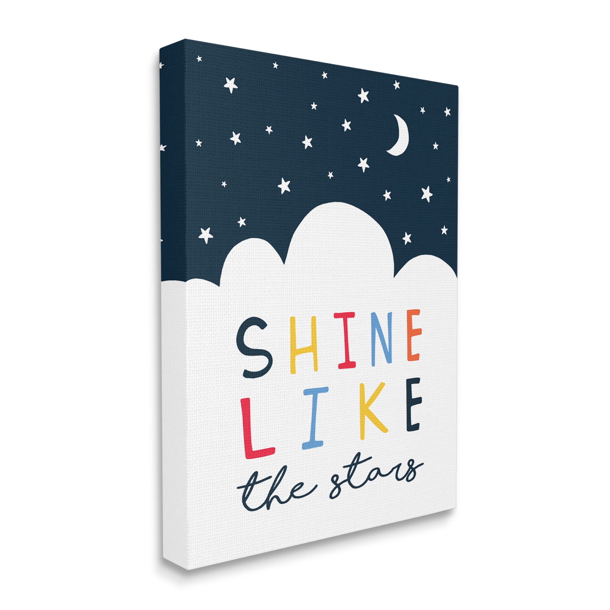 Stupell Industries Shine Like the Stars Sentiments Starry Night Clouds, 16 x 20, Designed by Elizabeth Tyndall