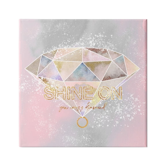 Stupell Industries Shine On Crazy Diamond Glam Pink Geometric Pattern, 17 x 17, Design by Ziwei Li