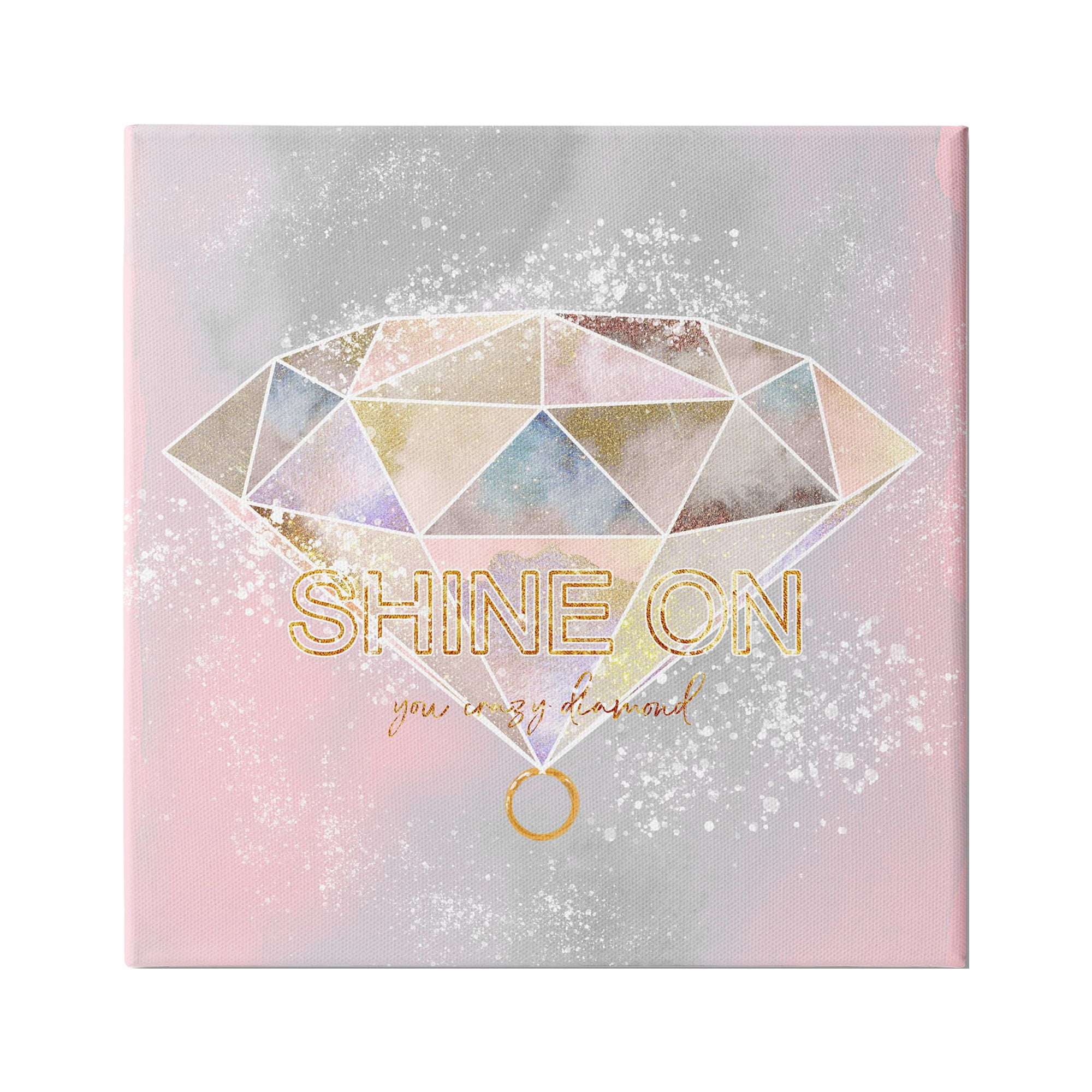 Stupell Industries Shine On Crazy Diamond Glam Pink Geometric Pattern, 30 x 30, Design by Ziwei Li