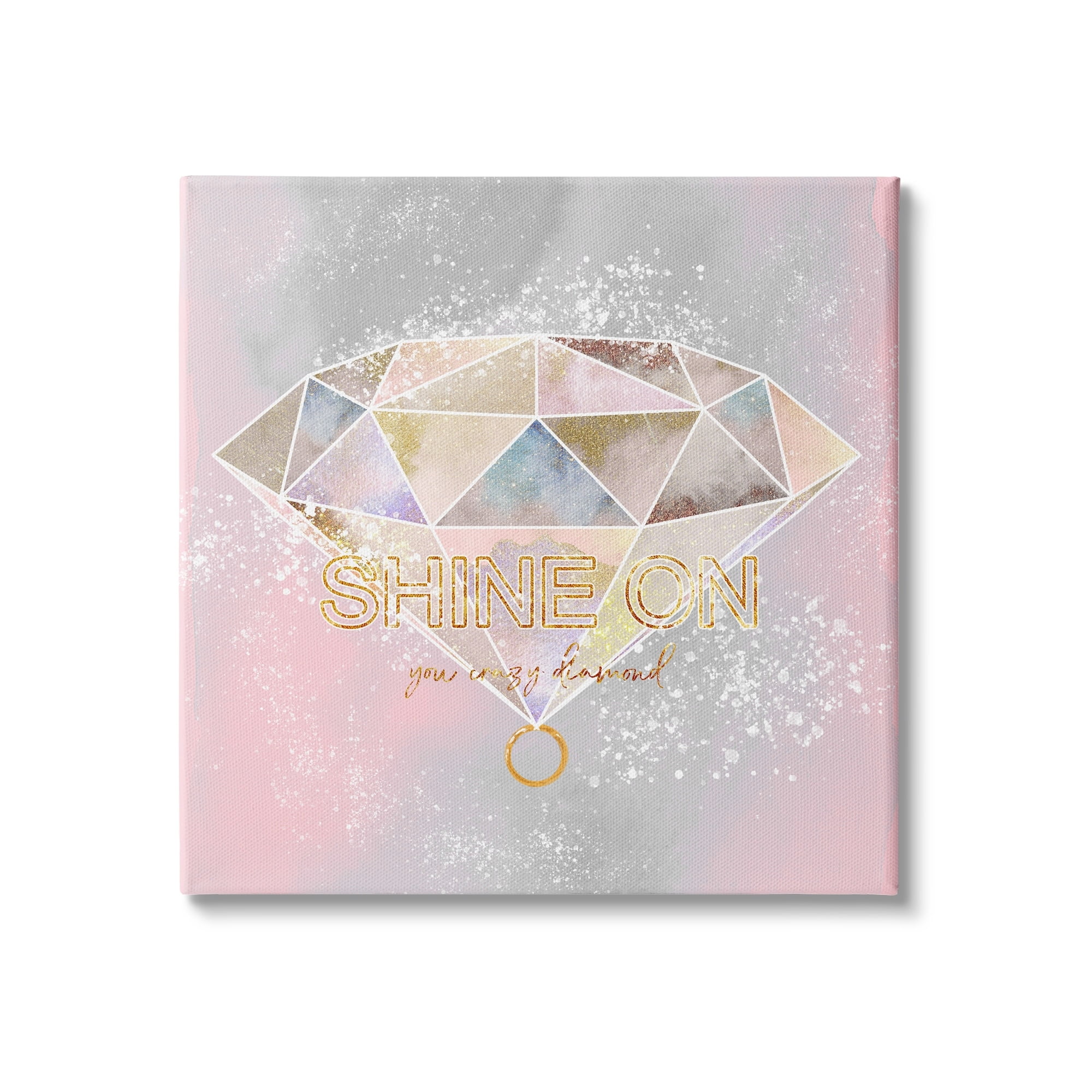 Stupell Industries Shine On Crazy Diamond Glam Pink Geometric Pattern, 36 x 36, Design by Ziwei Li