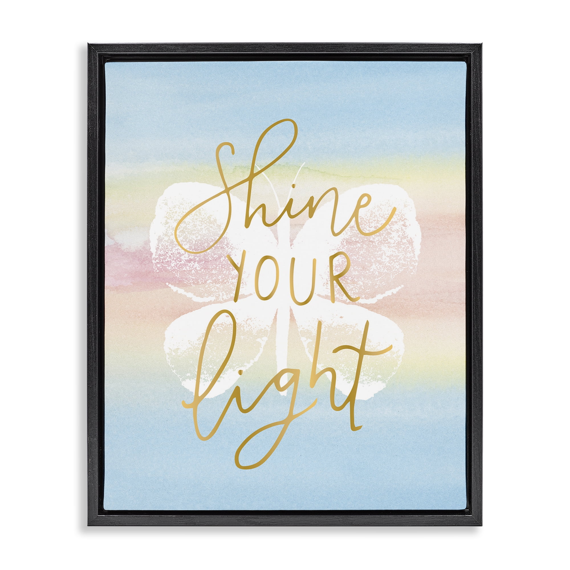 Stupell Industries Shine Your Light Animals & Insects Painting Black Floater Framed Art Print Wall Art, 25 x 31