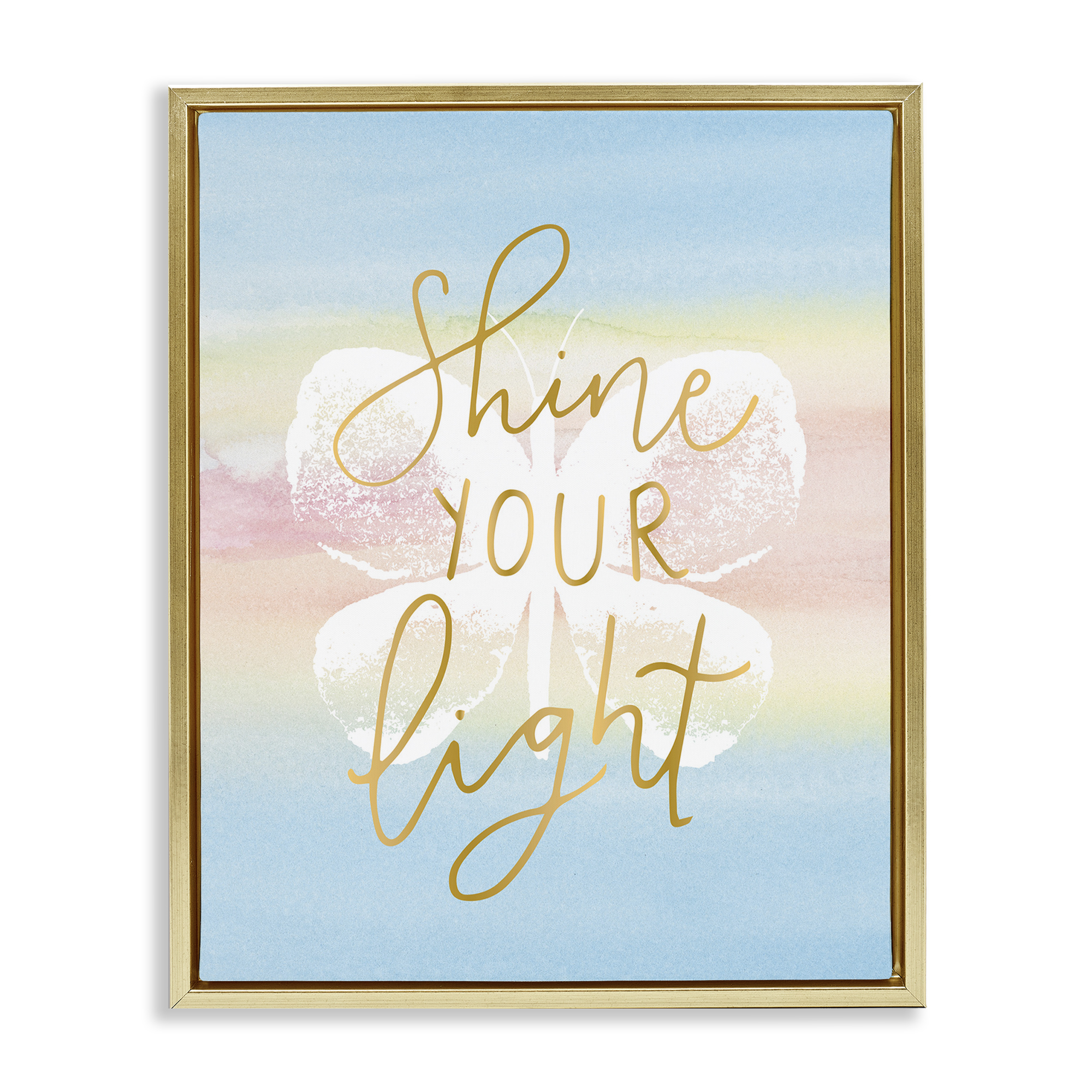 Stupell Industries Shine Your Light Animals & Insects Painting Gold Floater Framed Art Print Wall Art, 25 x 31