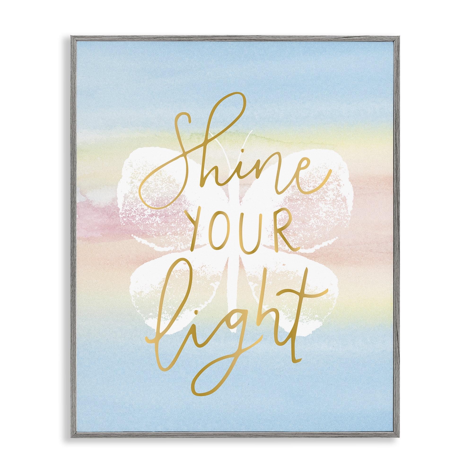 Stupell Industries Shine Your Light Animals & Insects Painting Gray Framed Art Print Wall Art, 11 x 14