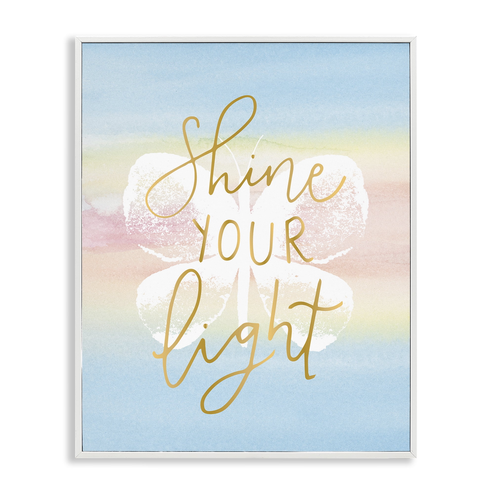 Stupell Industries Shine Your Light Animals & Insects Painting White Framed Art Print Wall Art, 11 x 14