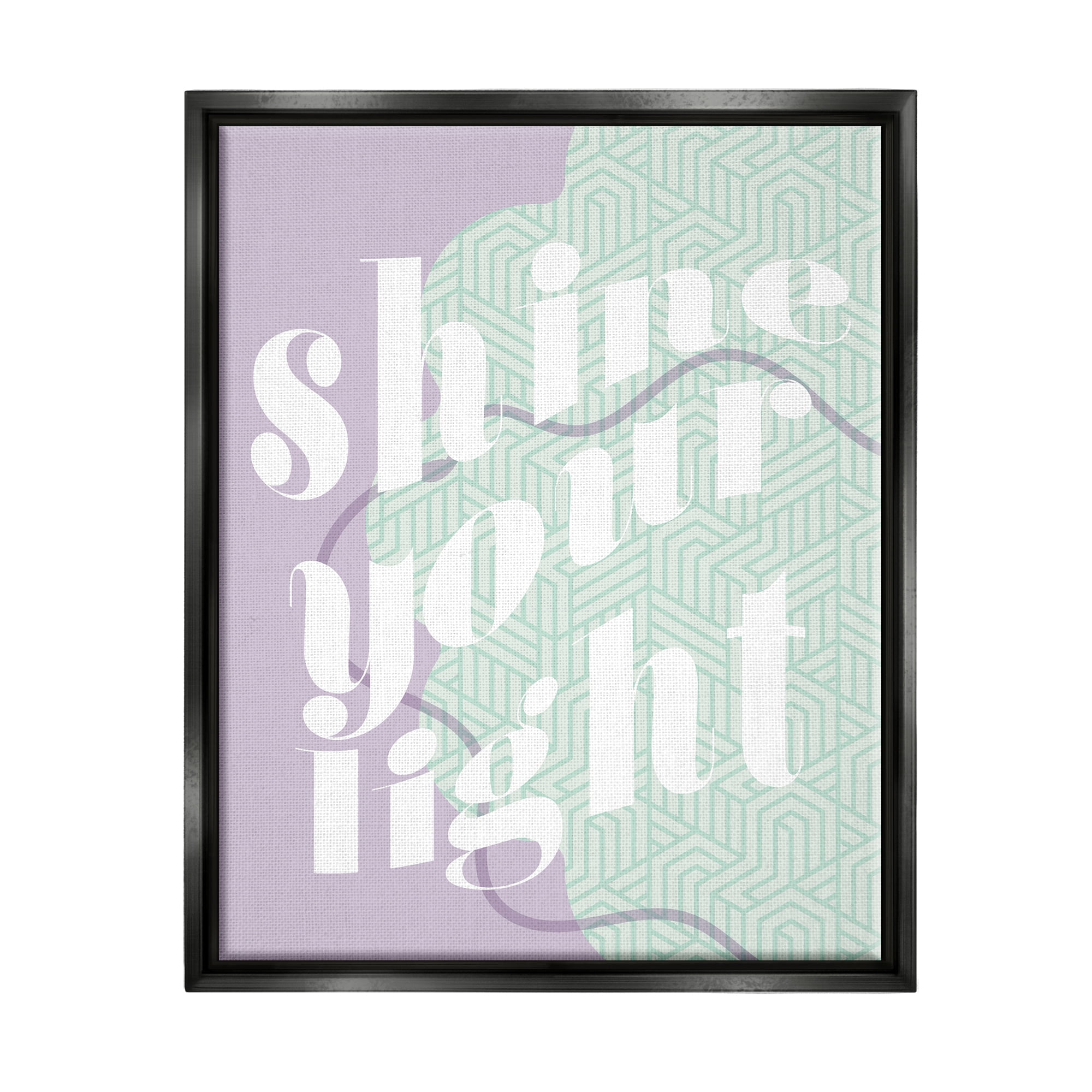 Stupell Industries Shine Your Light Purple & Green Religious Painting Black Floater Framed Art Print Wall Art