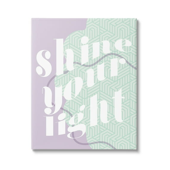 Stupell Industries Shine Your Light Purple & Green Religious Painting Gallery Wrapped Canvas Print Wall Art