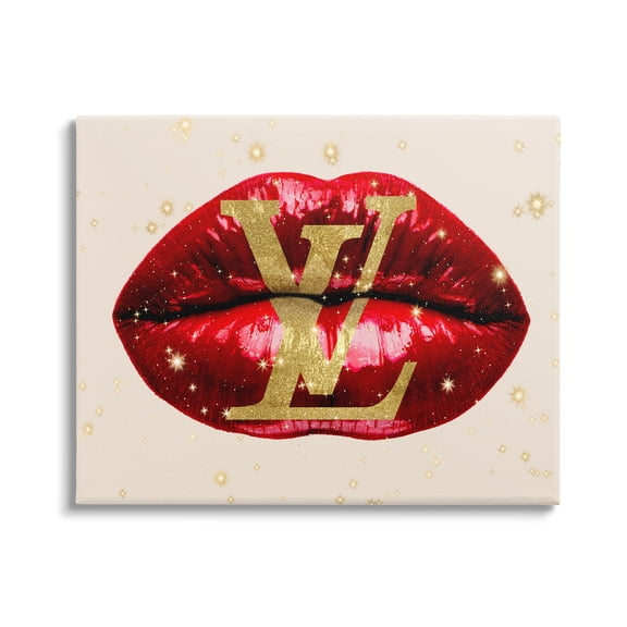 Stupell Industries Shining Red Lipstick Glam Sparkle Designer Motif Canvas Wall Art, 30 x 24, Design by Madeline Blake