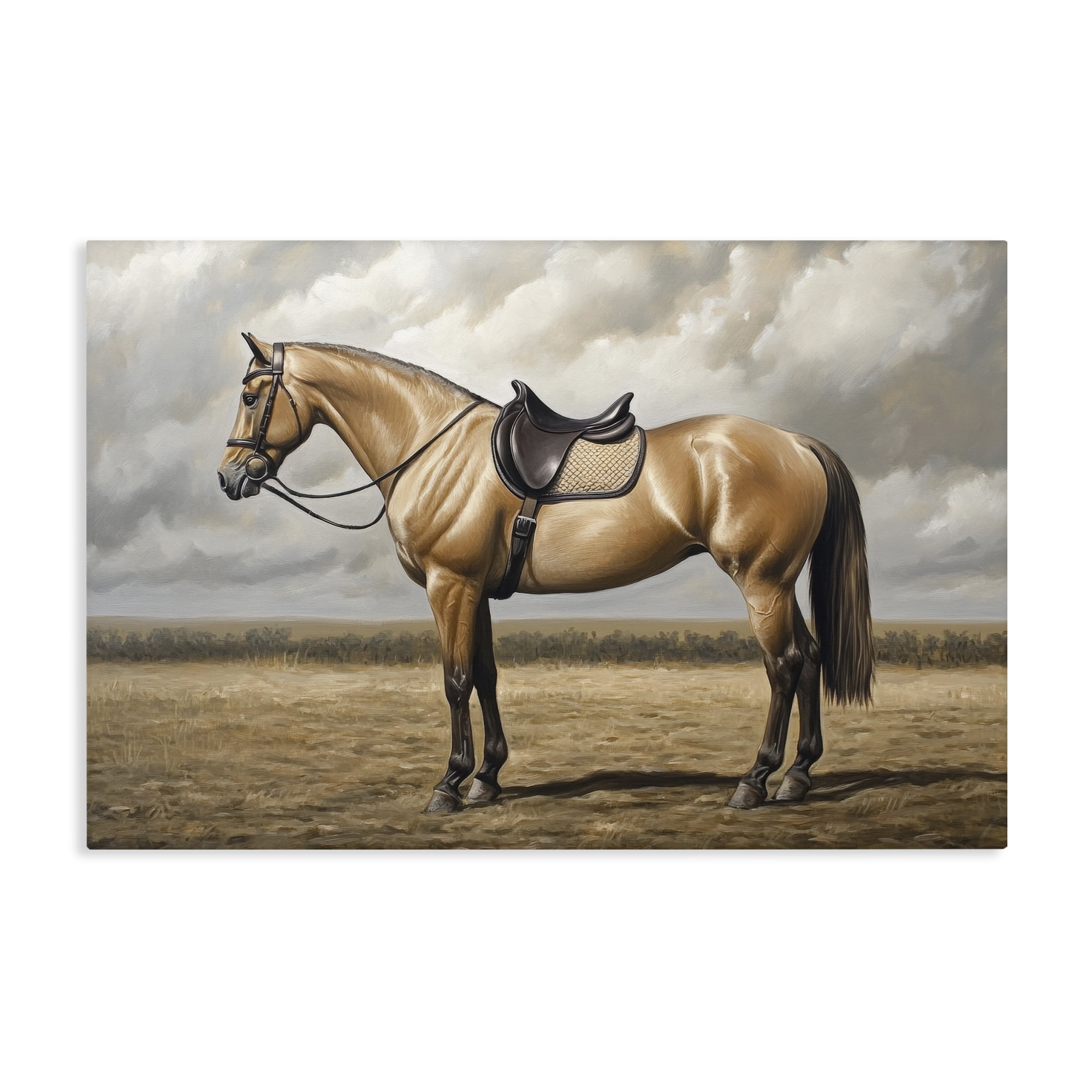 Stupell Industries Shiny Mare Saddled Up Canvas Wall Art, design by Petal Prints Design