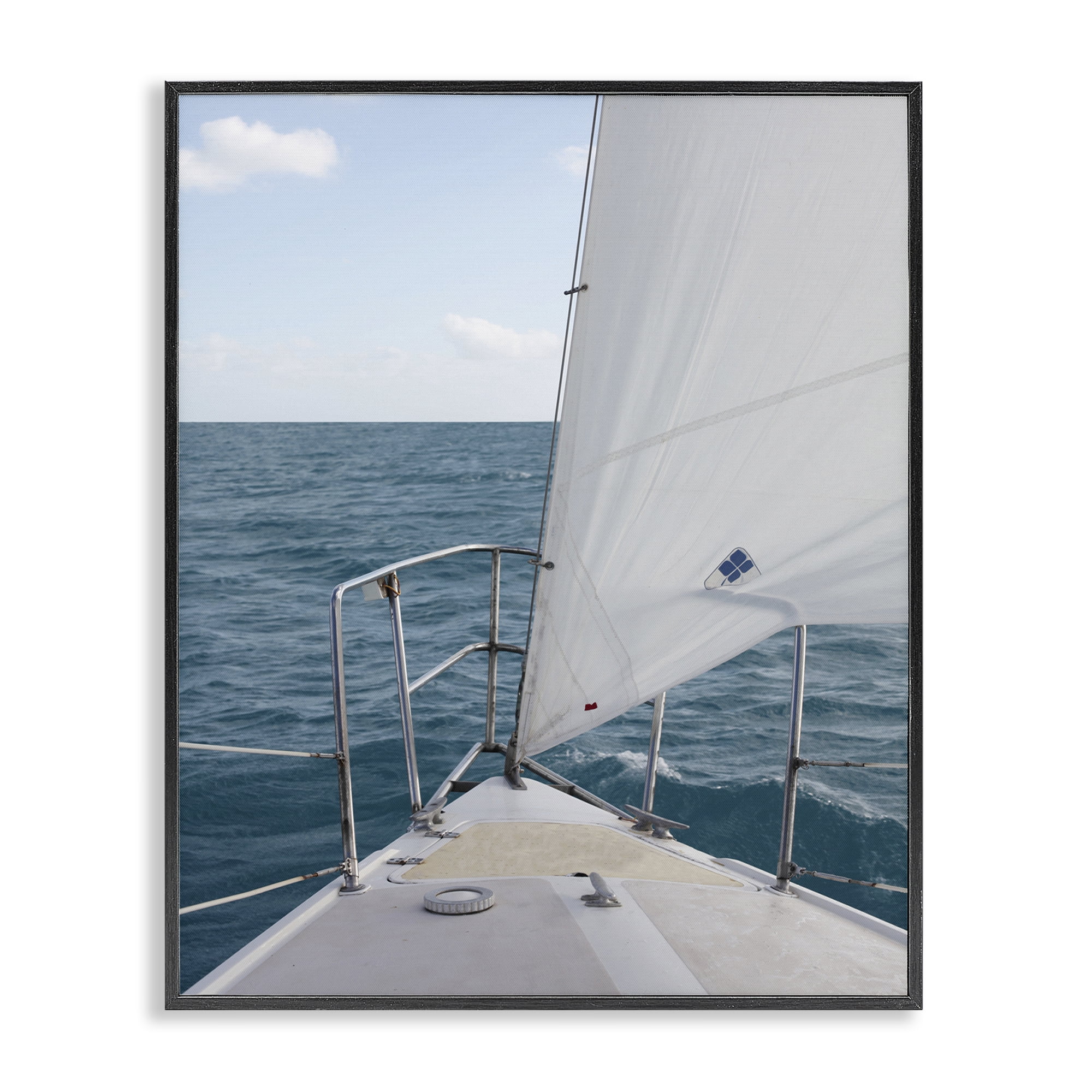 Stupell Industries Ship Bow View Nautical & Beach Photography Black Framed Art Print Wall Art, 16 x 20