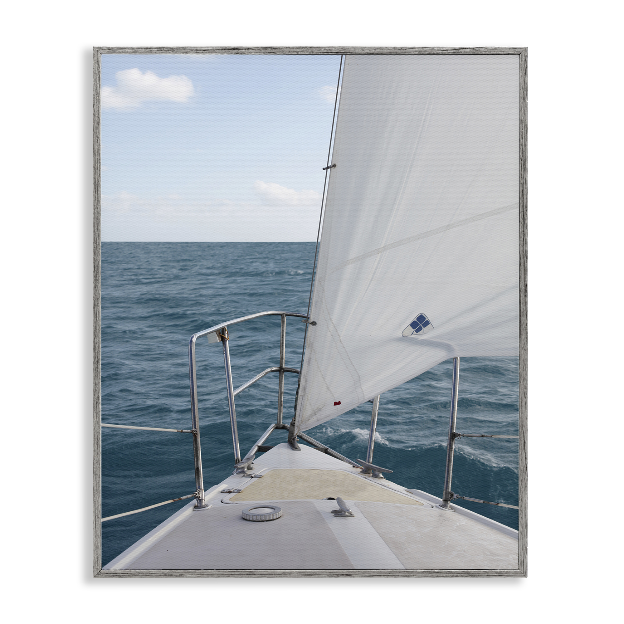 Stupell Industries Ship Bow View Nautical & Beach Photography Gray Framed Art Print Wall Art, 16 x 20