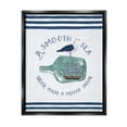 thumbnail image 1 of Stupell Industries Ship In Bottle Seagull Striped Nautical Phrase Graphic Art Jet Black Floating Framed Canvas Print Wall Art, Design by Raquel Maciel, 1 of 5