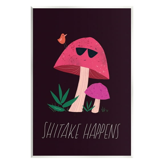 Stupell Industries Shitake Happens Mushroom Botanical & Floral Painting Unframed Art Print Wall Art, 10 x 15