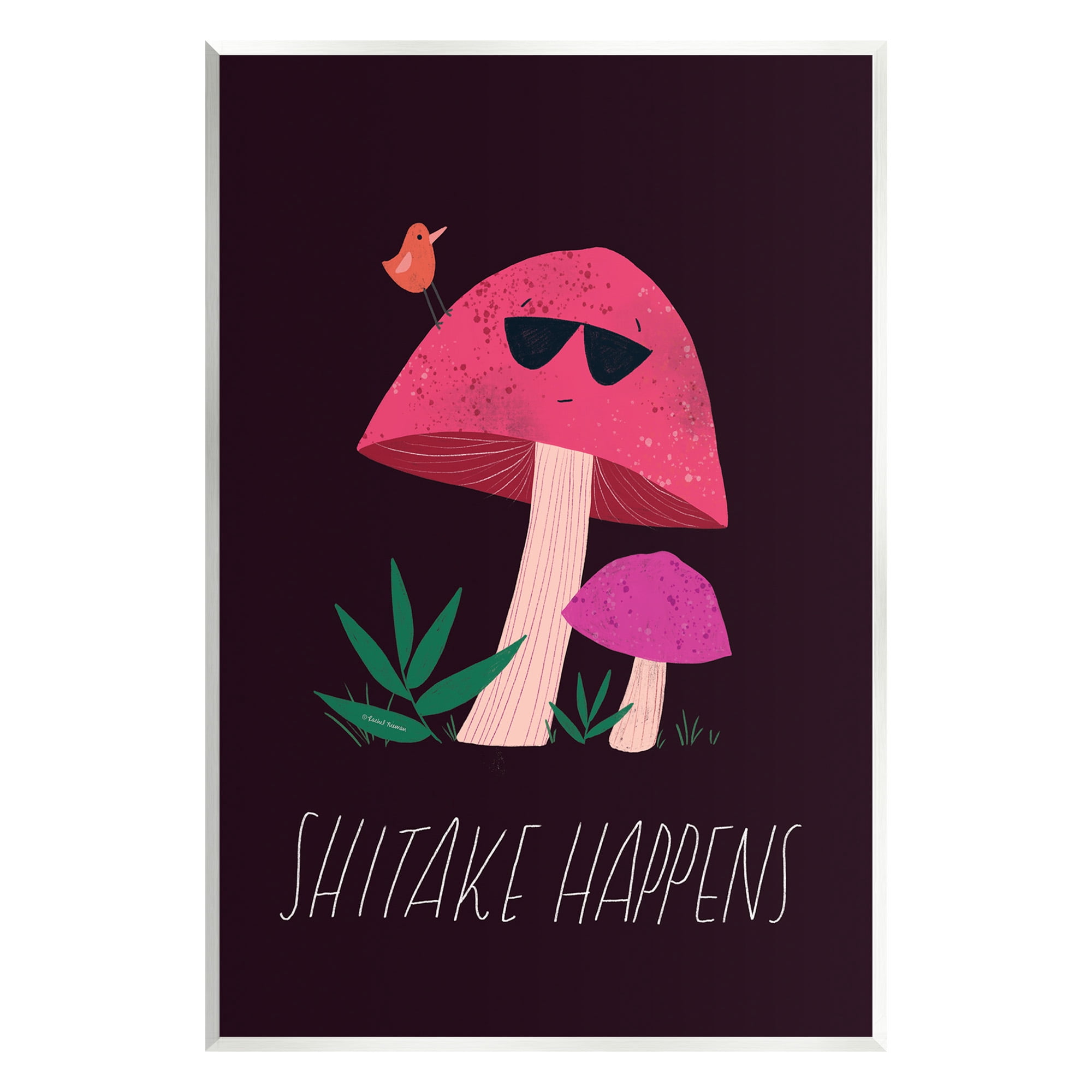 Stupell Industries Shitake Happens Mushroom Botanical & Floral Painting Unframed Art Print Wall Art, 13 x 19