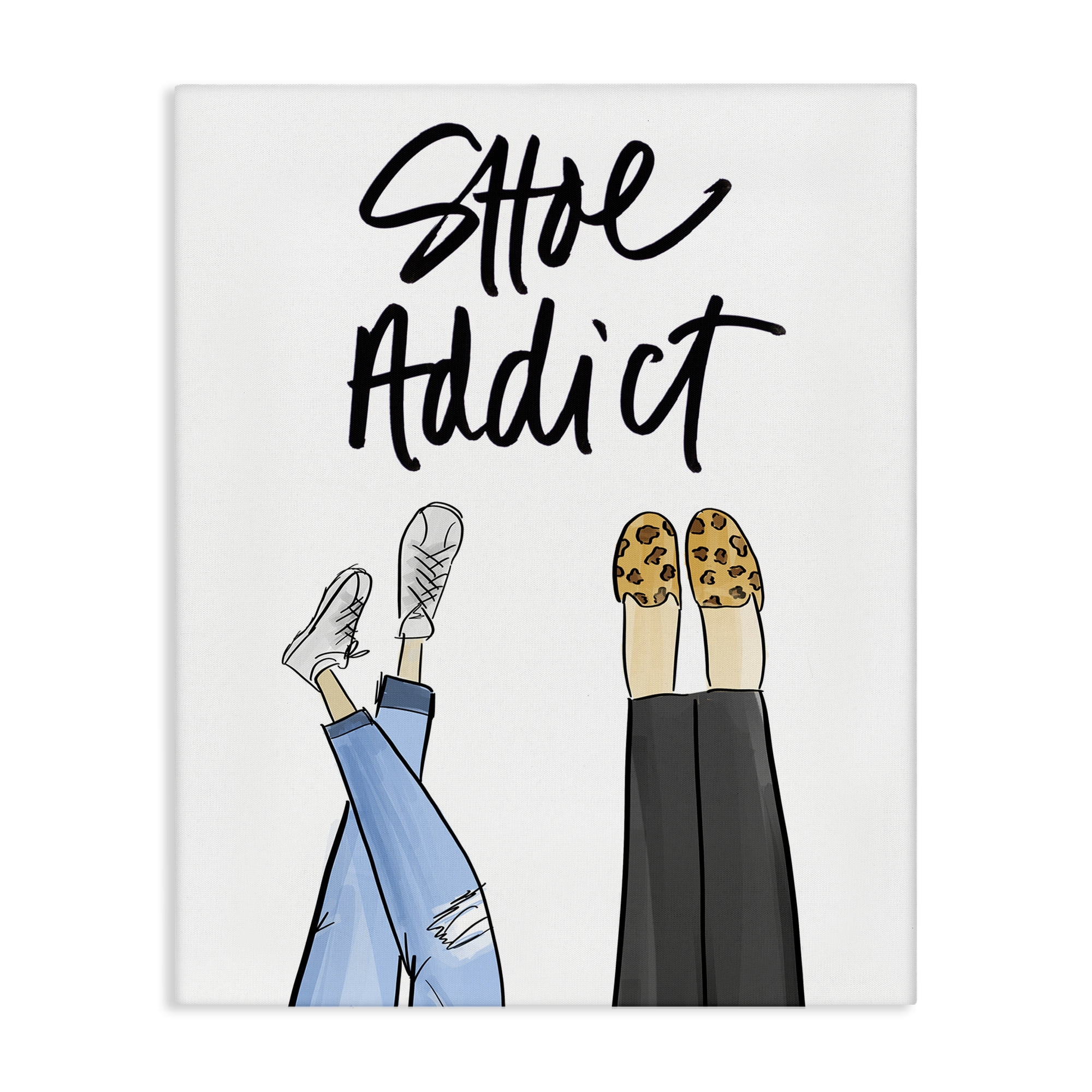 Stupell Industries Shoe Addict Phrase Beauty & Fashion Painting Gallery Wrapped Canvas Art Print Wall Art, 16 x 20