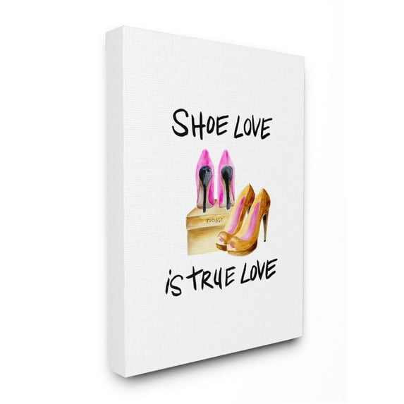 Stupell Industries Shoe Love True Love Phrase Glam Heels Design by Regina Moore, 30" x 40"
