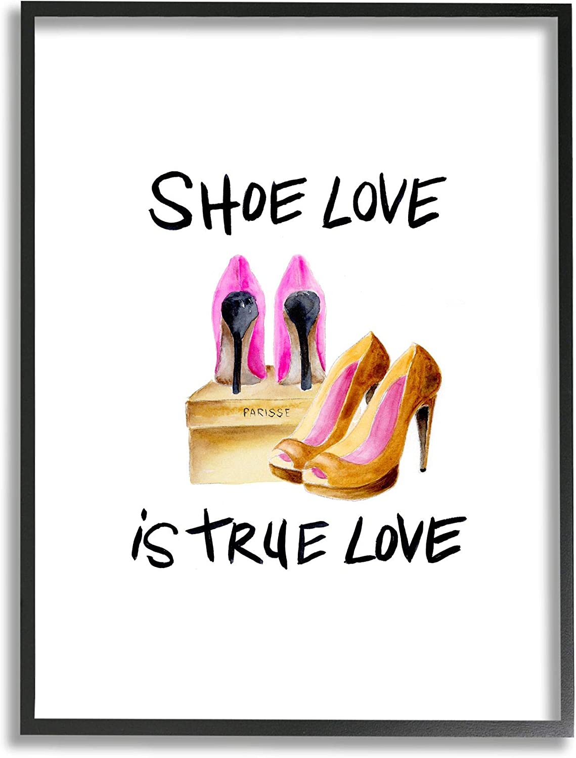 Stupell Industries Shoe Love True Love Phrase Glam Heels Design by Regina Moore