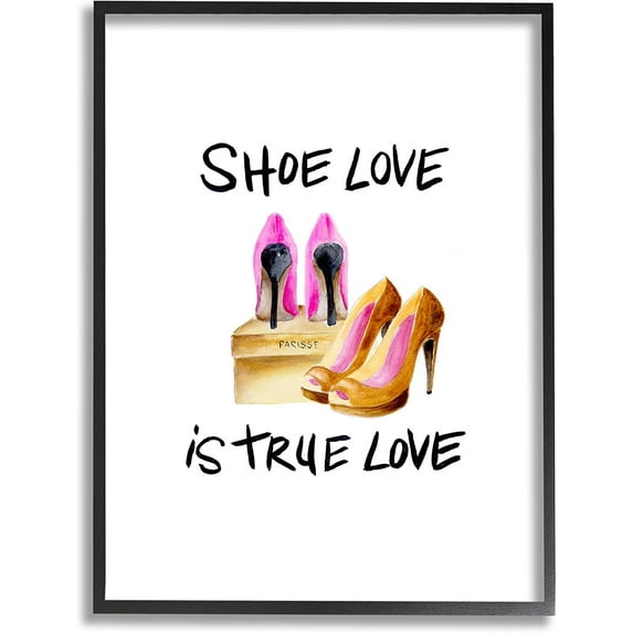 Stupell Industries Shoe Love True Love Phrase Glam Heels Design by Regina Moore