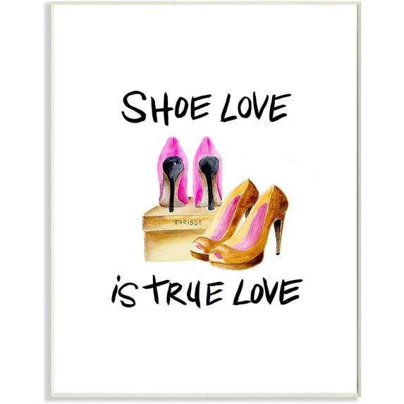 Stupell Industries Shoe Love True Love Phrase Glam Heels Design by Regina Moore